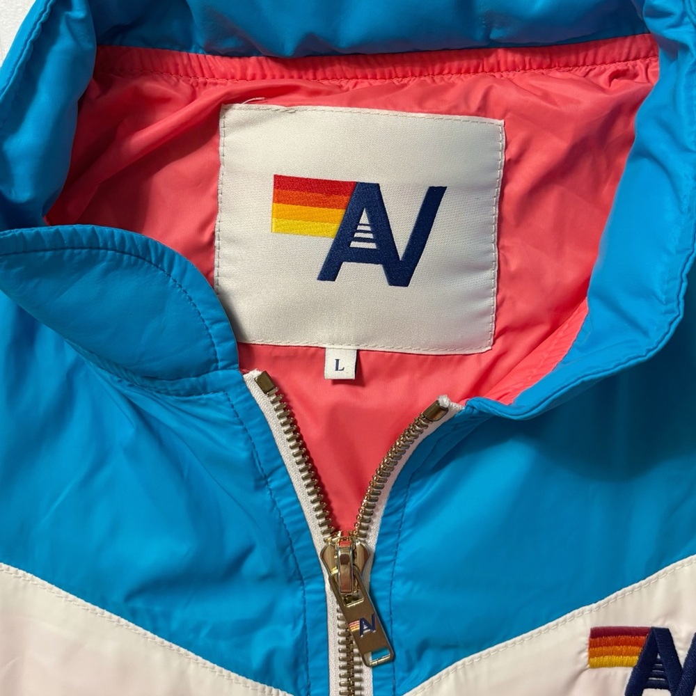 Aviator Nation Windbreaker Jacket in Neon Coral - Picture 9 of 10
